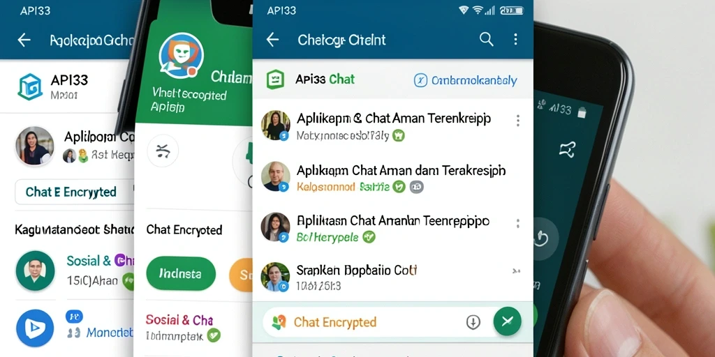 Tampilan antarmuka aplikasi API33 dengan fitur chat terenkripsi.