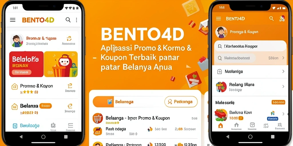 Tampilan antarmuka BENTO4D dengan berbagai kupon menarik.