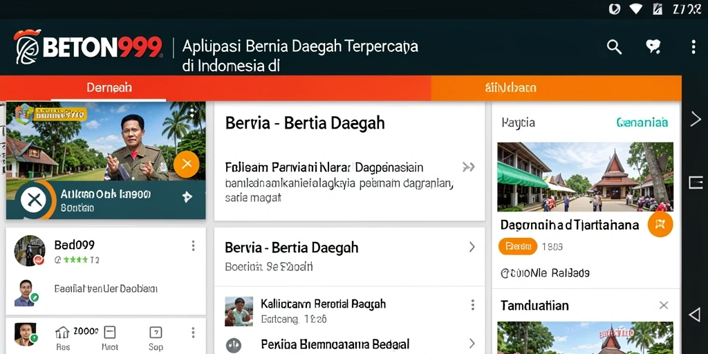 Tampilan antarmuka BETON999 yang informatif dan menarik.