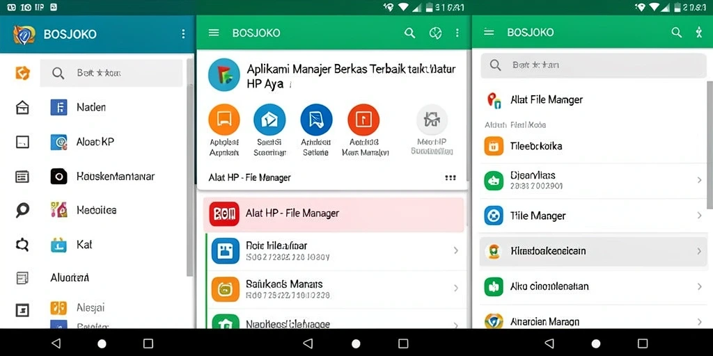 Tampilan antarmuka utama BOSJOKO sebagai aplikasi File Manager yang mudah digunakan.