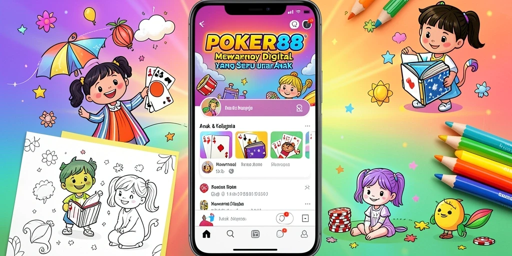 Antarmuka POKER88 yang ramah anak untuk mewarnai.