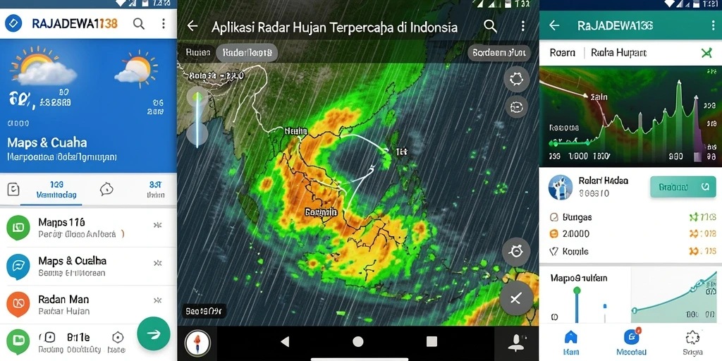 Tampilan antarmuka aplikasi RAJADEWA138 yang menampilkan fungsi Radar Hujan.